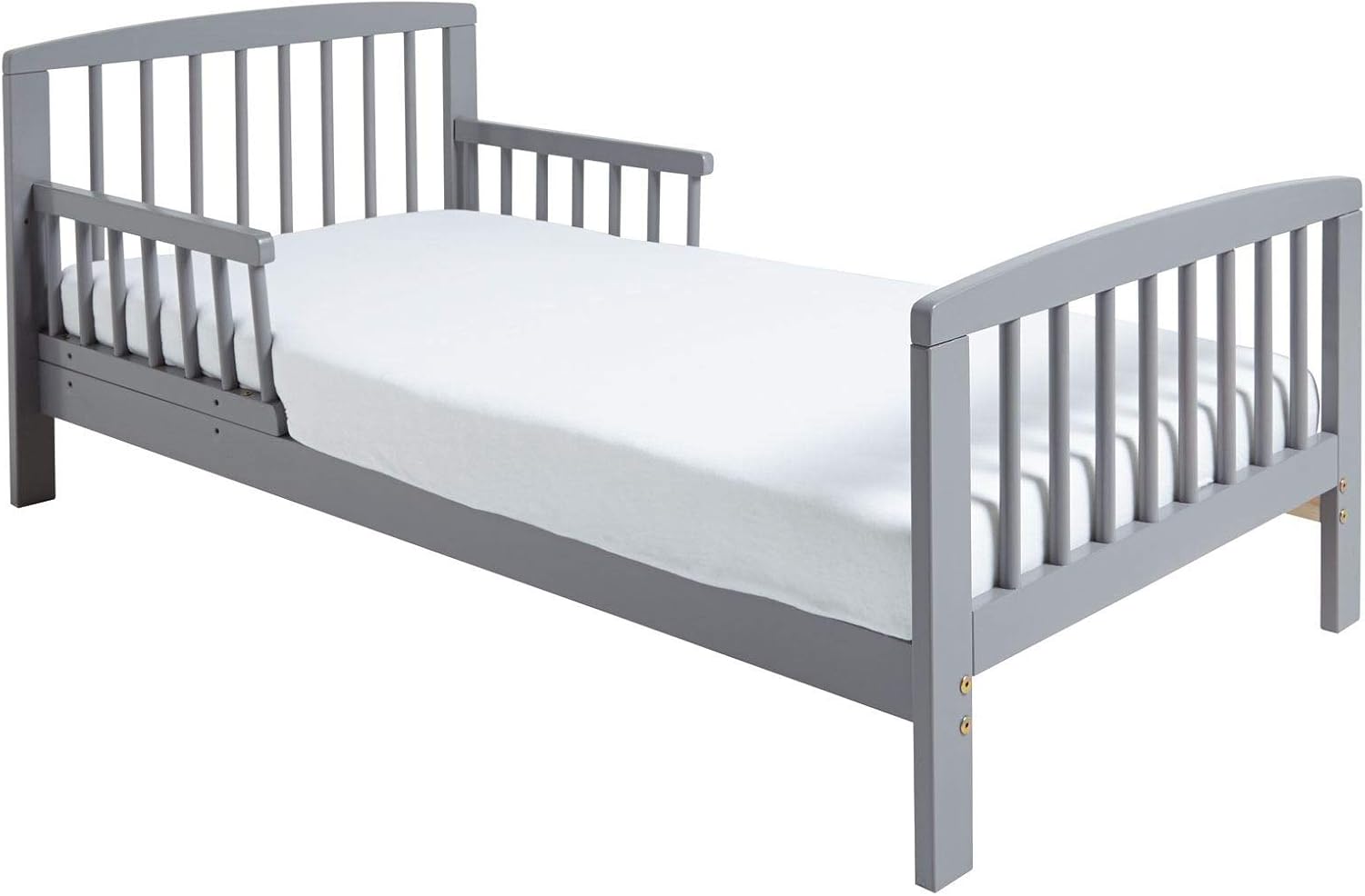 Solid Pinewood Grey Sydney Toddler Bed with Safety Side Rails and Low