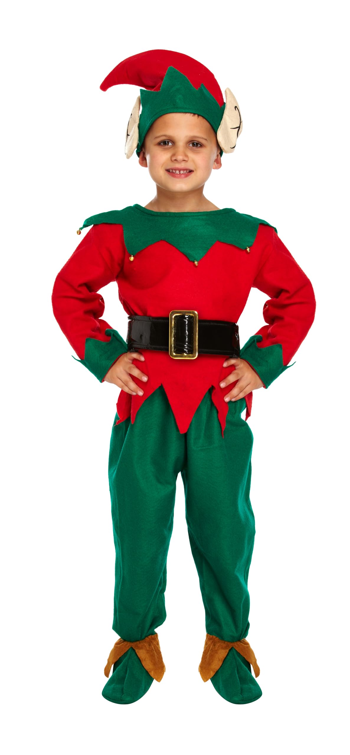 HENBRANDT Children’s Christmas Elf Xmas Fancy Dress Costume Size Large Ages 10-12 Boys Girls Elf Outfit for Kids