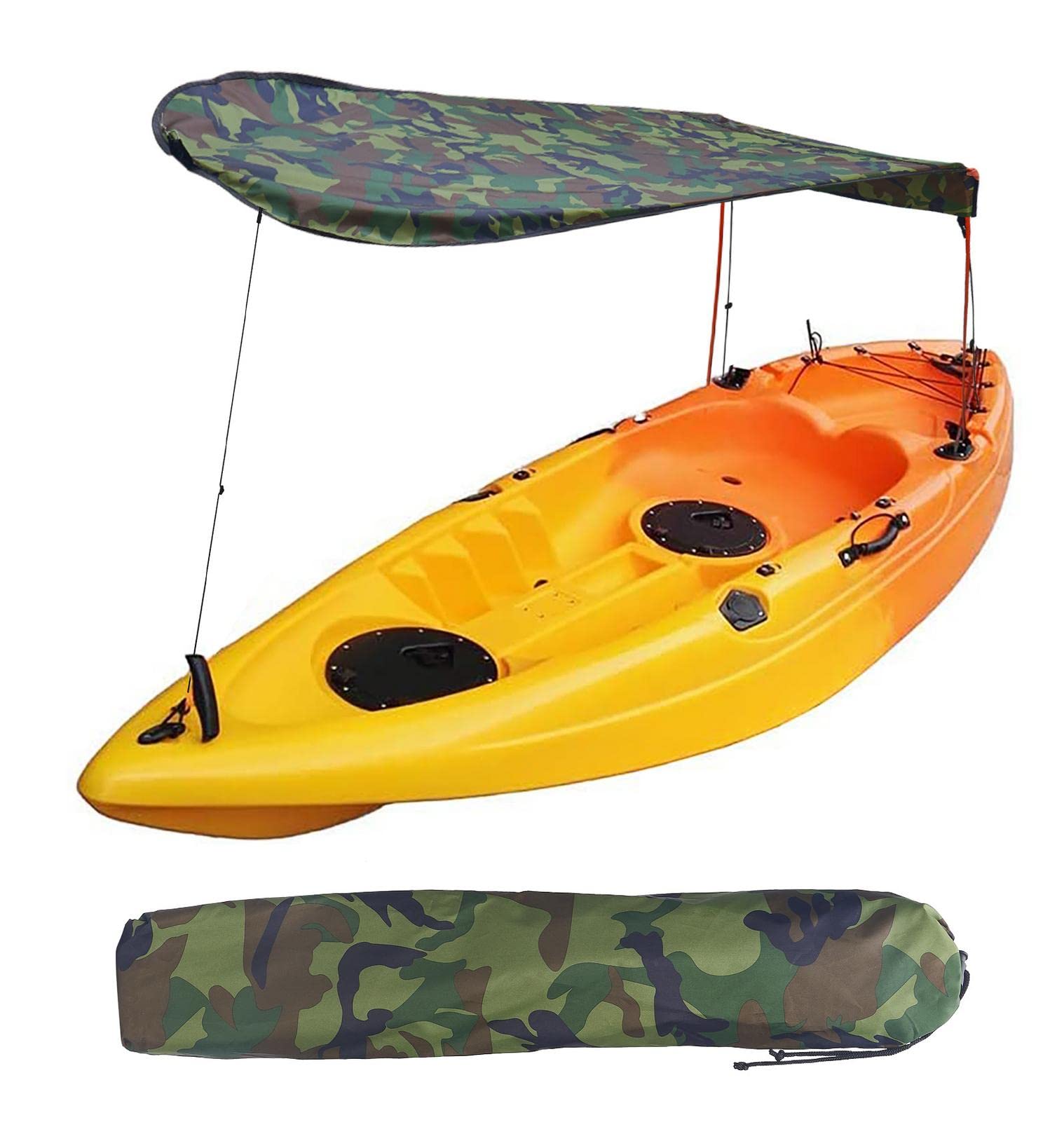Eayoly Camouflage Waterproof Kayak Canoe Canopy - Kayak Umbrella Awning Outdoor Beach Accessories - Uv Protection Kayak Canoe Shed Fishing Tent Rain Canopy