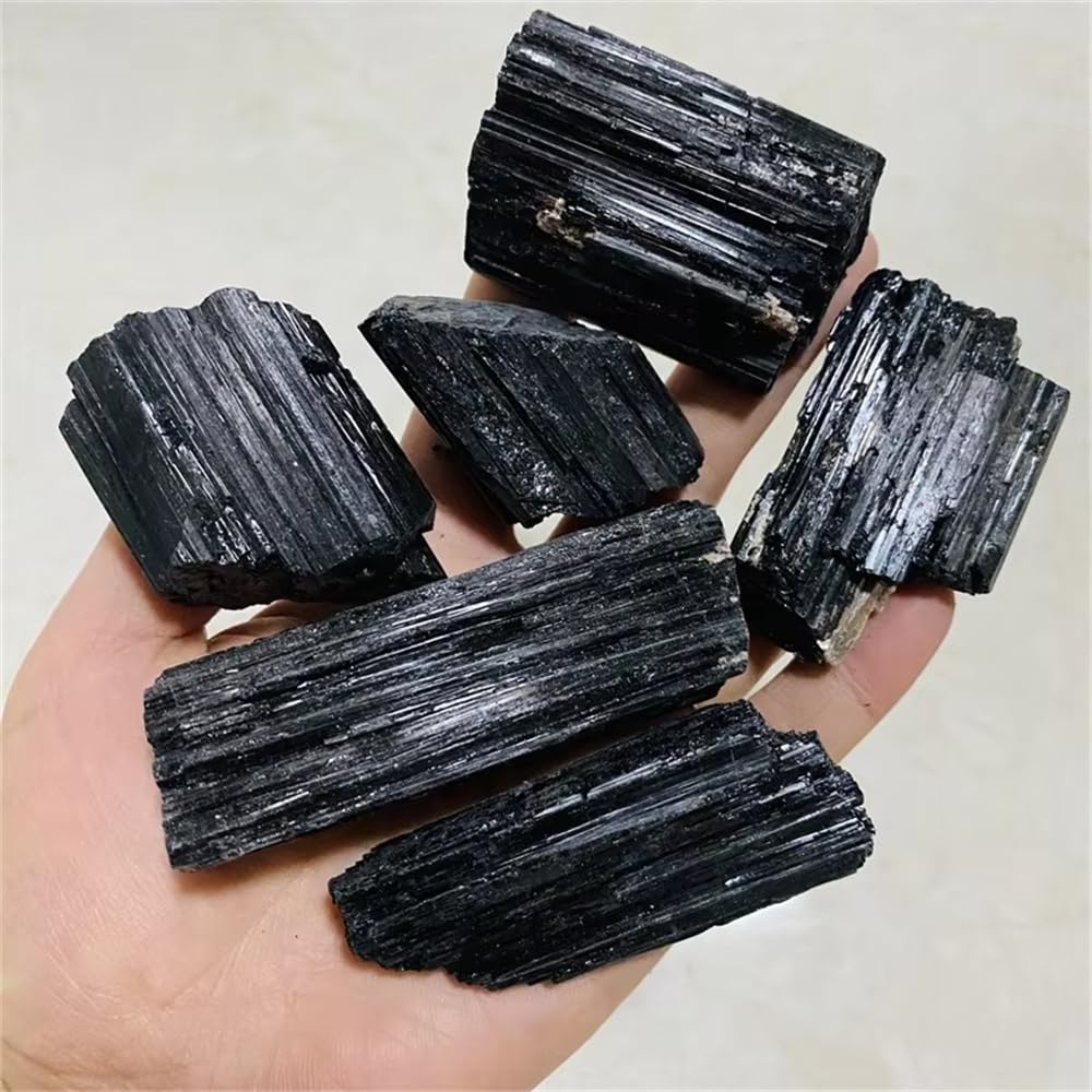 AARTERZZA 1pc 60-100g High Black Tourmaline Rough Stone Raw for