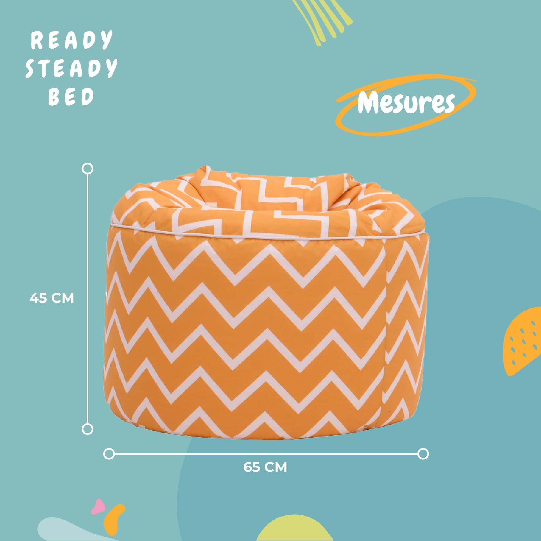 Fauteuil Poire Pour Enfants Ready Steady Bed - 45x65 Cm - Rempli Billes Polystyrène - Housse Douce
