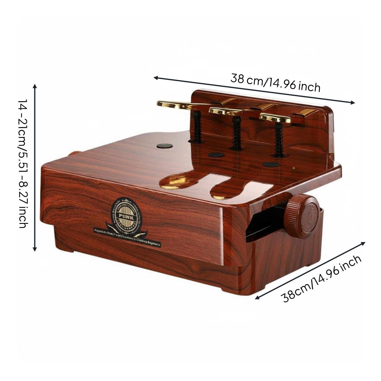Rialzo Pedale Pianoforte Poggiapiedi Strumento Accessorio Regolabile Base Stabile Bambini Adatto Formazione Musicale Pratica Domestica Lezioni Scuola, Marrone