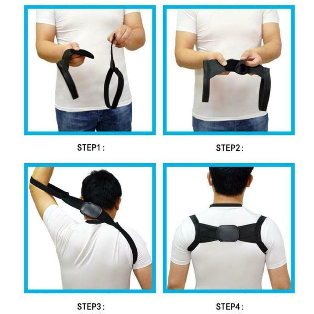 Corrector de Postura de Hombro y Espalda Invisible para Hombre y Mujer, Banda de Soporte de Columna ortopédica para aliviar el Dolor de Espalda y ensanchar el hundimiento Dog88-black Back Brace