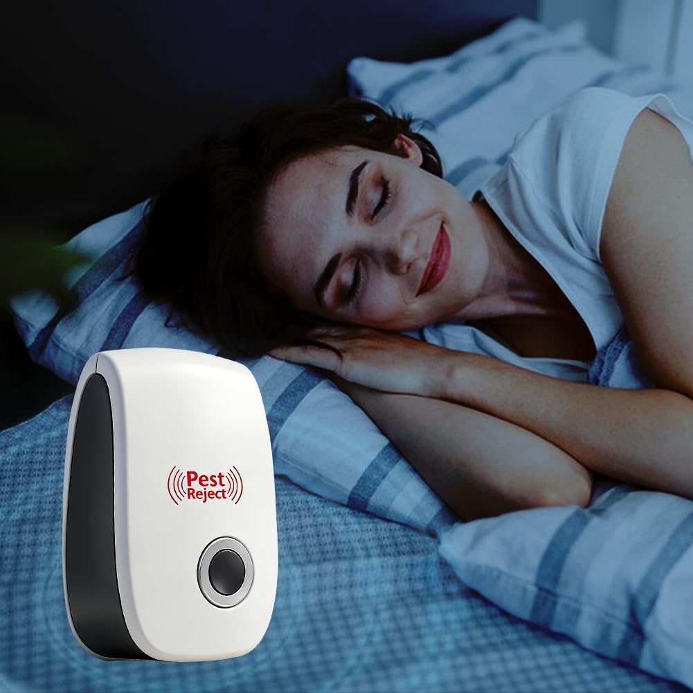 4 Piezas Repelente Ultrasónico de Plagas, Electrónico Repelente Mosquitos Insectos Control de Plagas, Repelente Ultrasónico Ratas, Eficaz contra Moscas, Mosquitos, Cucarachas, Ratones, Insectos