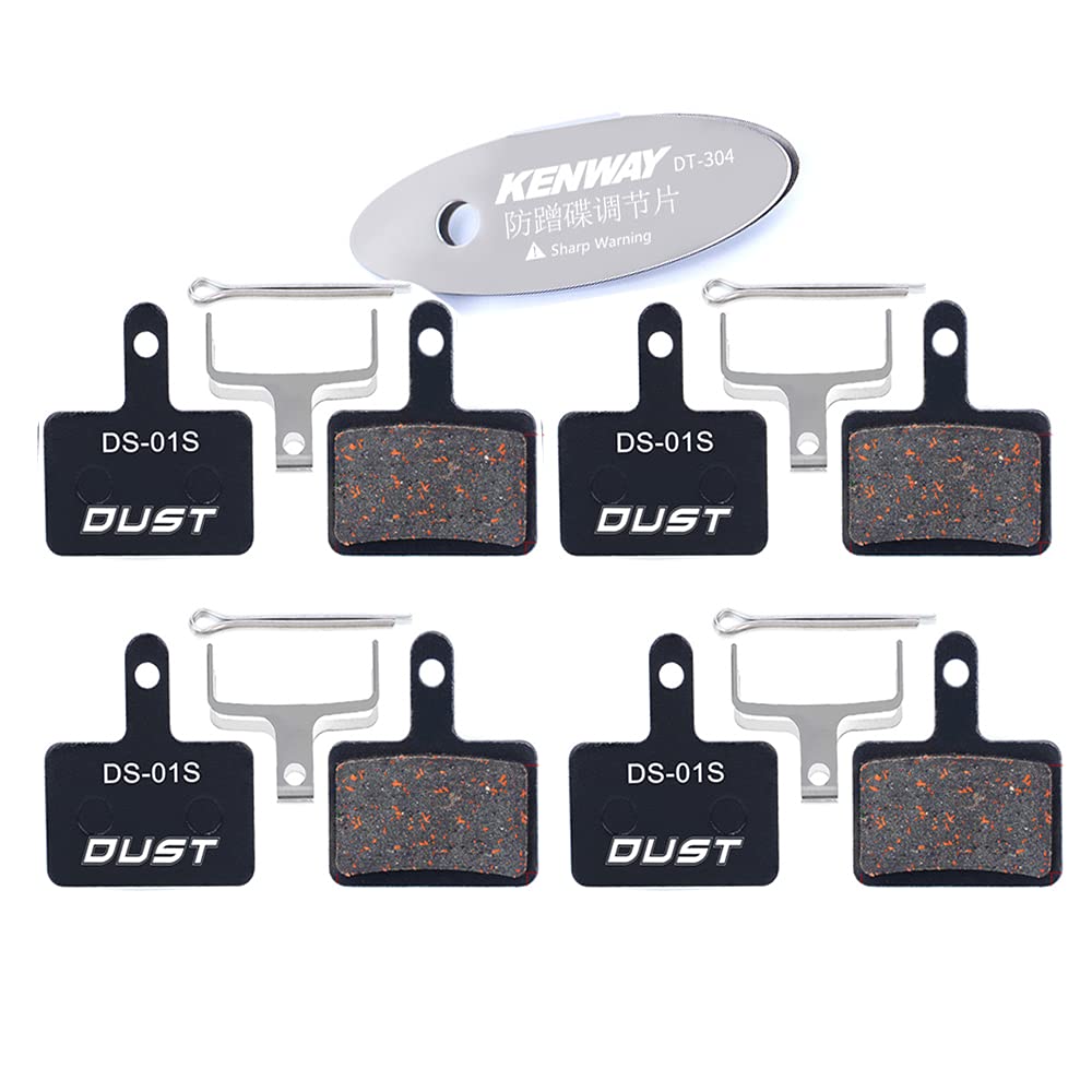 CYCEARTH 4 Pairs Bicycle Bike Disc Brake Pads (Semi-Metallic/Sintered Metal) for TRP Tektro Shimano Deore Br-M575 M525 M515 T615 T675 M495 M486 M485
