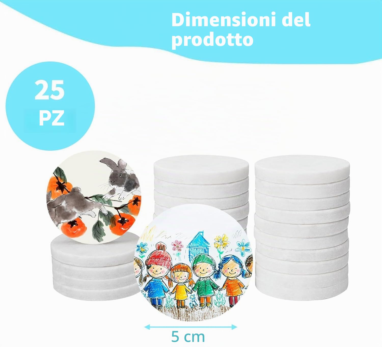 25 Pezzi Pietre Bianche per Pittura, Grandi ciottoli Lisci, Pietre Decorative Pietra Naturale per Arti e Mestieri Pittura Decorazione Giardino Decorazione Acquario, Diametro 5 cm