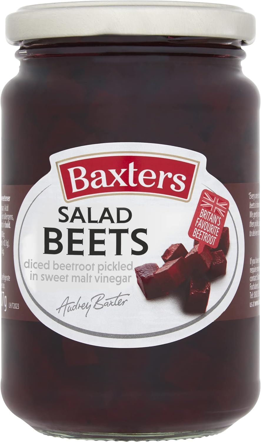 Baxters Salad Beets, Diced Beetroot Pickled in Sweet Malt Vinegar, Vegan, Bulk Pack, 340 g (Pack of 6)