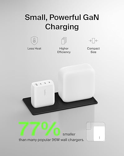 Miniatura 4 de Belkin Bloque de cargador GaN de 4 puertos de 112 W, entrega de energía USB-C de carga súper rápida y puerto USB-A - MacBook, Samsung Galaxy S25,