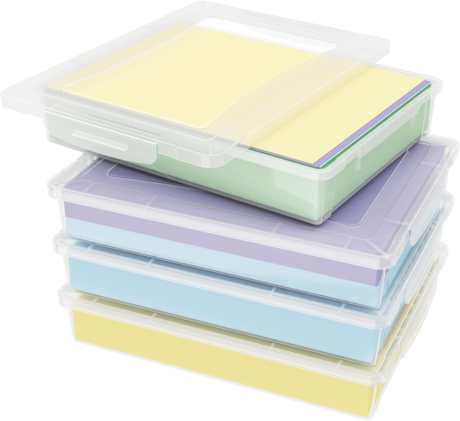 Super Stacker, Document Boxes, Assorted Colors, 5 Pack