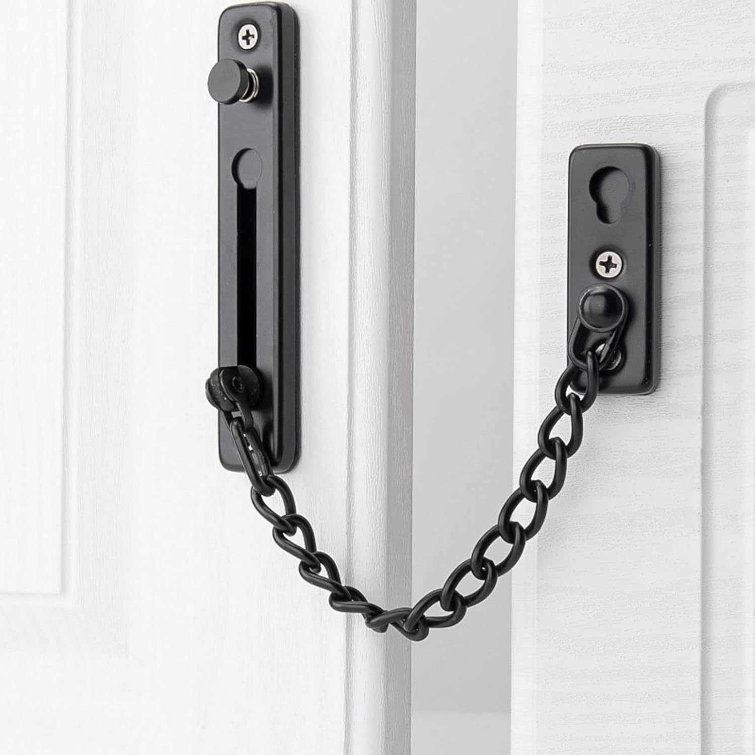 Door Locks and Latches Door Chain Lock Stainless Steel Chain Locker Spring Latch Screw Guard Accessories