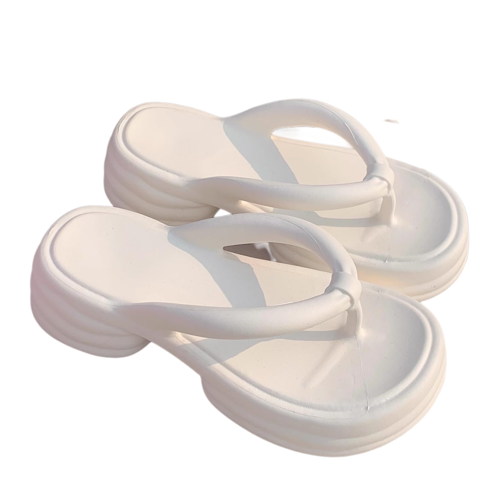 YPNMR Women's Platform Flip Flops, Beach Sandals Comfy Cushion Outdoor Slippers for Summer