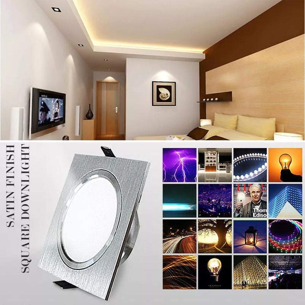 10 unids/lote lámpara de techo LED plata satinada blanco frío/cálido 5W 10W luz empotrada para gabinete Downlight 230V 110V para iluminación del hogar regulable-ColdWhite_10W