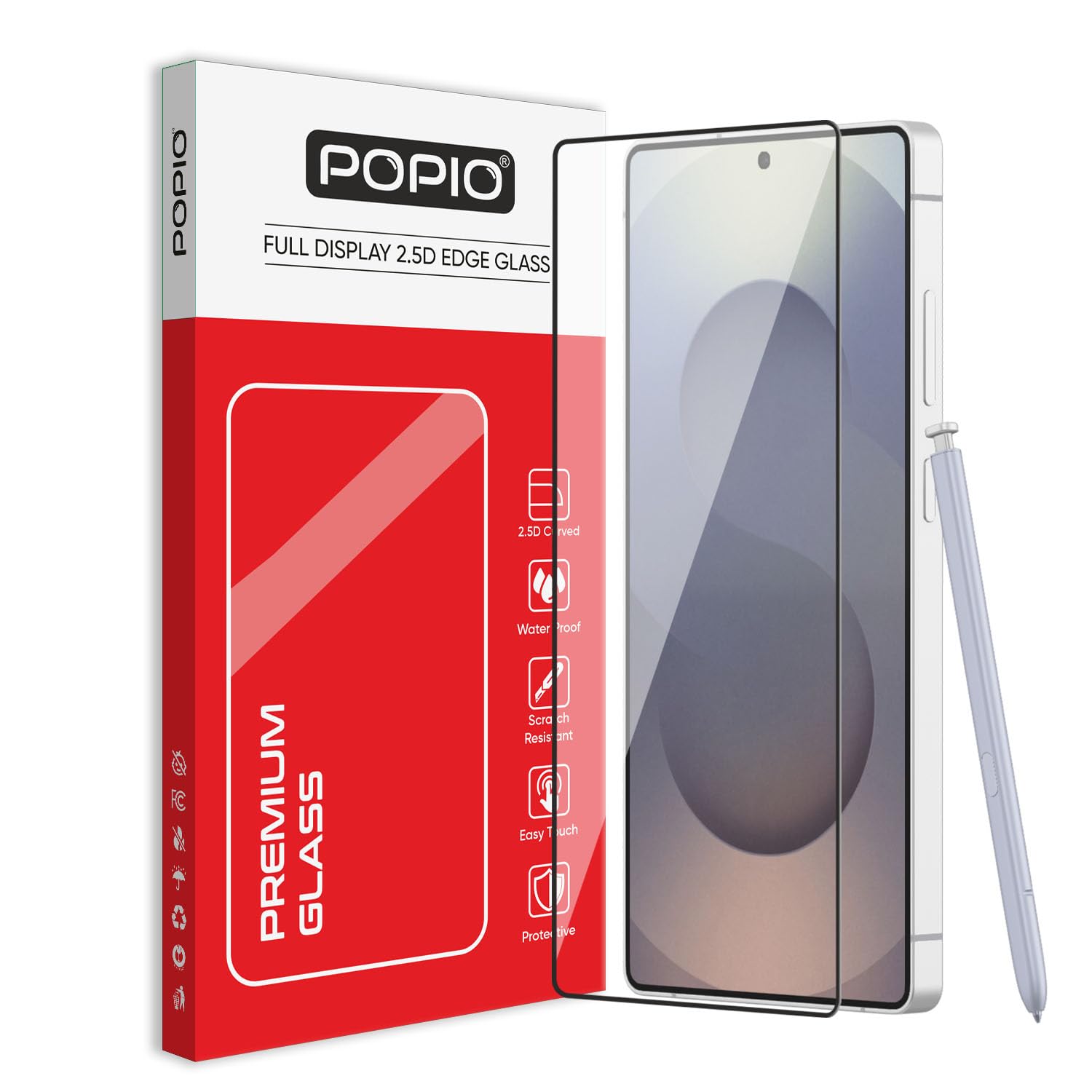 Military-Grade Gorilla Tempered Glass For Samsung Galaxy S25 Ultra (Black) 9H Hardness, Edge-to-Edge Full Coverage, Anti-Scratch, Bubble-Free, Ultra Clear HD Glass, Oleophobic Coating, Face ID Compatible