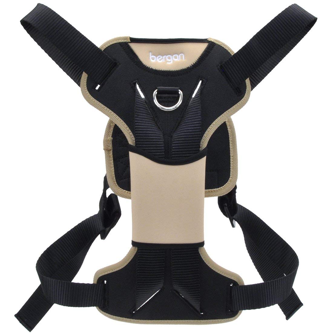 Coastal - Bergan Auto Harness - Car Harness for Dogs with D-Ring - Tan and Black - 16"-24", for Pets 10-25 lbs - Small