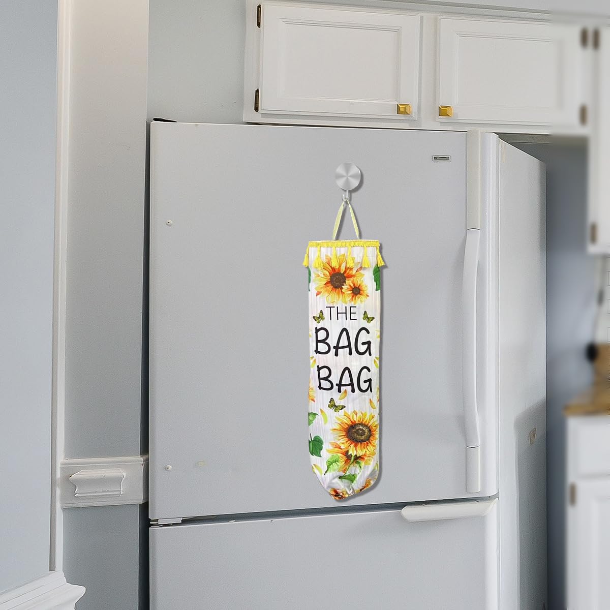 DierCosy Porta del Sacchetto di plastica, Supporto per Sacchetto della Spazzatura a Sospensione 11x44 cm con Gancio, organizzatore di Sacchetti di immondizia, Sacchetto di drogheria Grande Lavabile