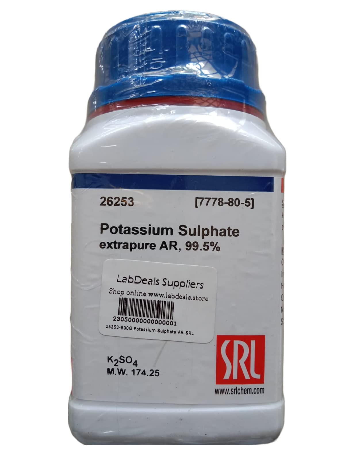 SRL Potassium Sulphate extrapure AR, 99.5% 500Gm, CAS NO 7778-80-5, Molecular Formula : K2SO4, Storage : Room Temperature, Shelf Life : 60 Months, for laboratory and industrial us (B0C651ZTD2) Amazon Price History, Amazon Price Tracker