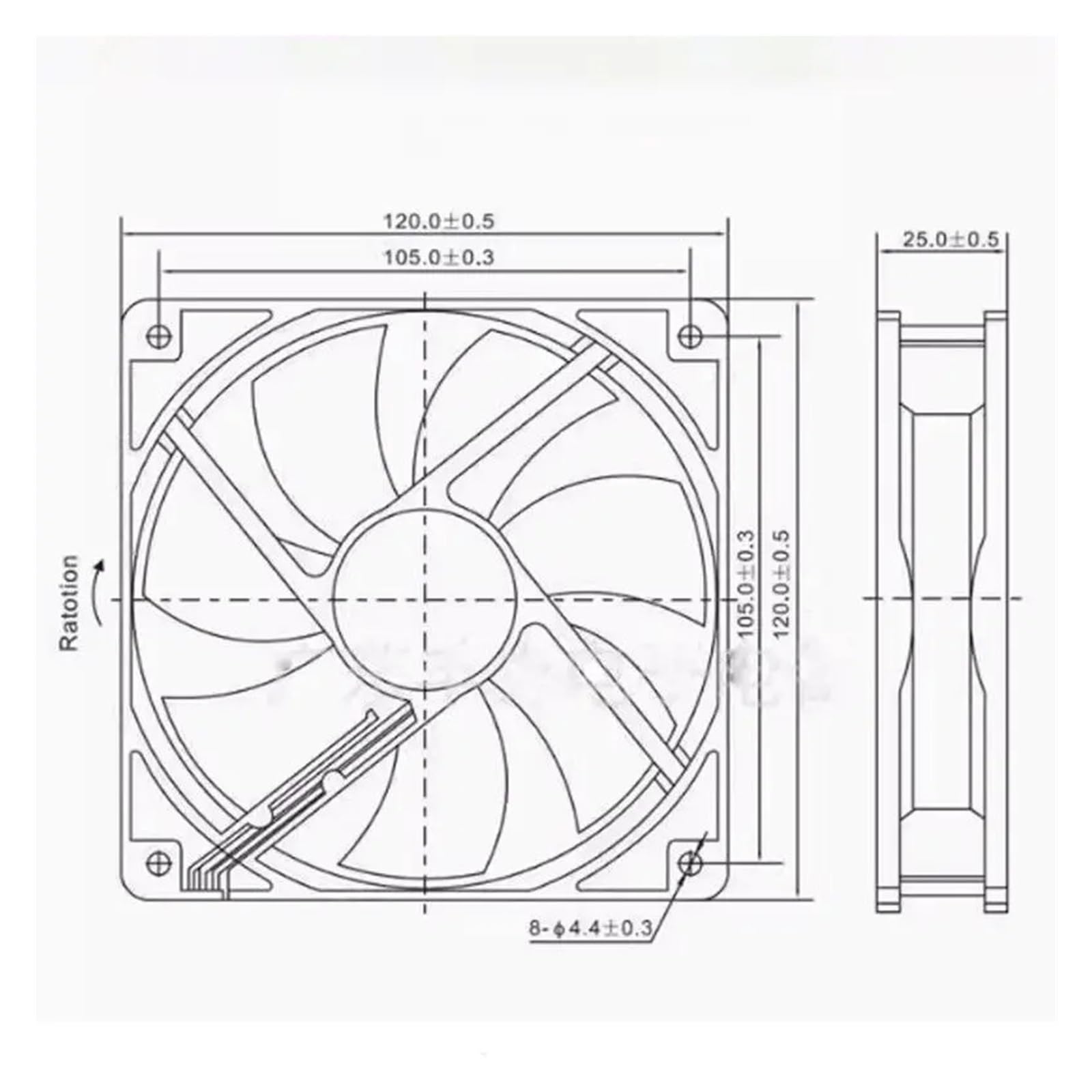 Axiallüfter 120x120x25mm 120mm 12025 5V 12V 24V Server-Lüfter(5V 2wire Ball)