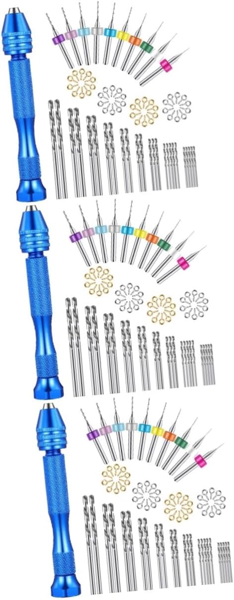 HOMSFOU 228pcs Mini Drill Bits Pin Vise Hand Drill Tools for Jewelry Making Crafts and Model Assembly Lightweight and Compact Design