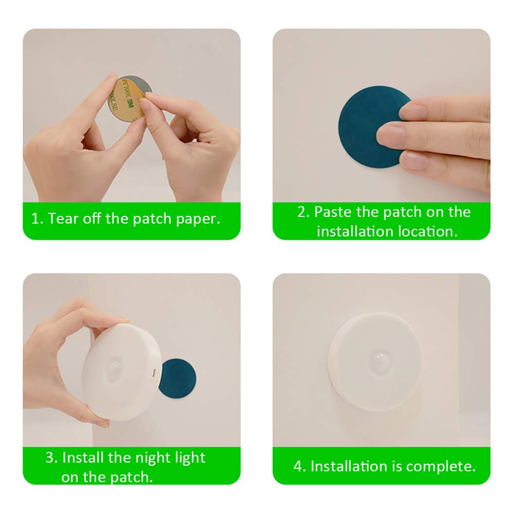 La luz del sensor, Armario de luz, LED portátil noche la luz, carga por USB, Stick-en cualquier lugar de escaleras, luces seguras para pasillo, baño, dormitorio, cocina (Pack de 3),Warm light