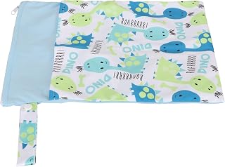 Saco Seco Molhado da Fralda de Pano, Saco Seco Molhado da Fralda Impermeável Lavável Multi Funcional Destacável Bolso Duplo para Roupas para Crianças (G16)