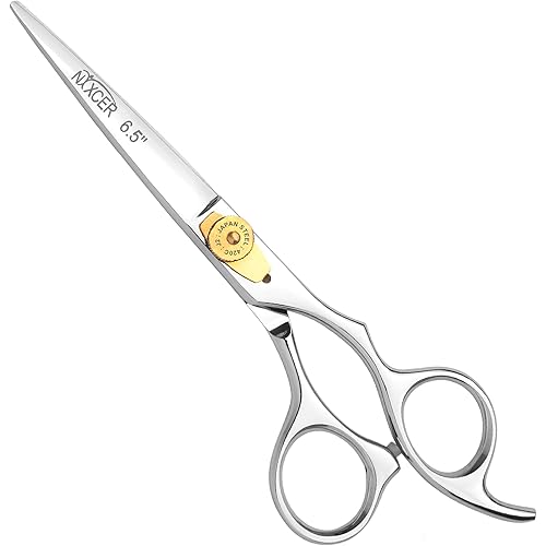 Hair Cutting Scissors -Sharp Razor Edge Blade Hair Shears Series - 6.5" With Fine Adjustment – Stainless Steel Hair Scissors Professional For Men, Women & Babies (Silver)