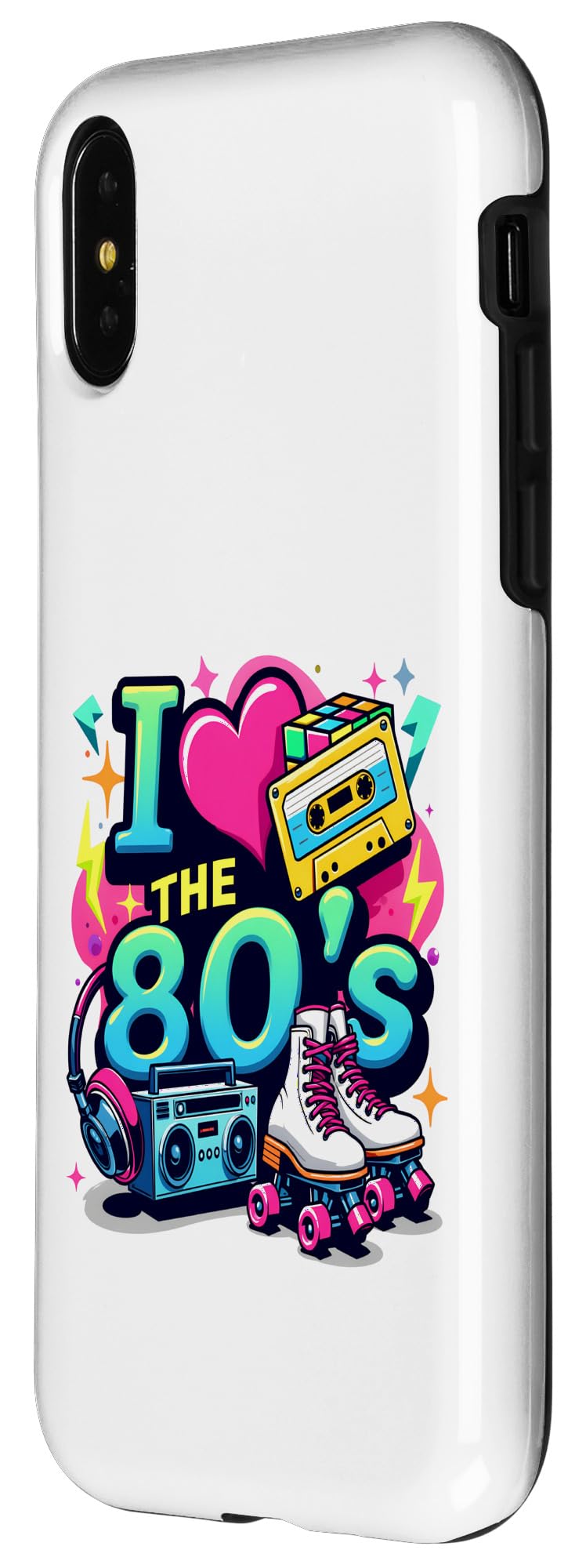 iPhone X/XS Vintage 80s Party Outfit Men Women Eighties I Love The 80s Case - Image 2