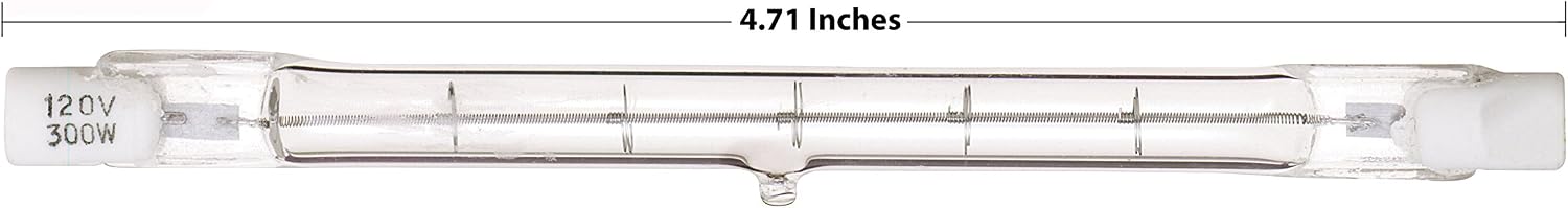 KOR Pack of 4 – Halogen 300 watt J-Type Double Ended Floodlight Bulb, R7S Base, 118mm (4.64”), T3 Shape, 120V Dimmable, for Security Lights, Floor Lamps, Landscape Lights. Warm White 2700K