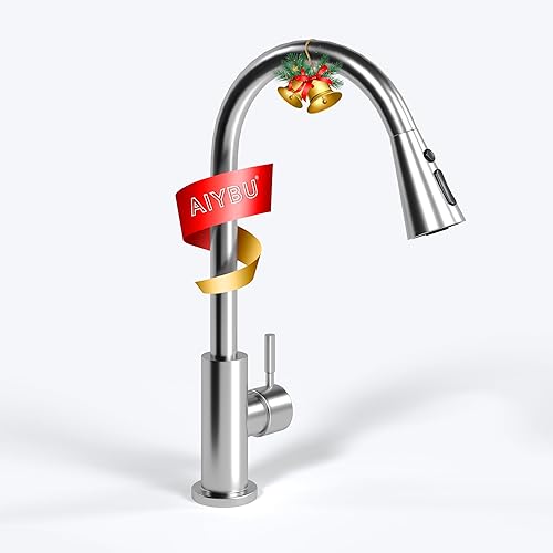 Grifo de cocina, Grifos de cocina con pulverizador, Grifo de fregadero de cocina, Grifos de fregadero de cocina de acero inoxidable de níquel