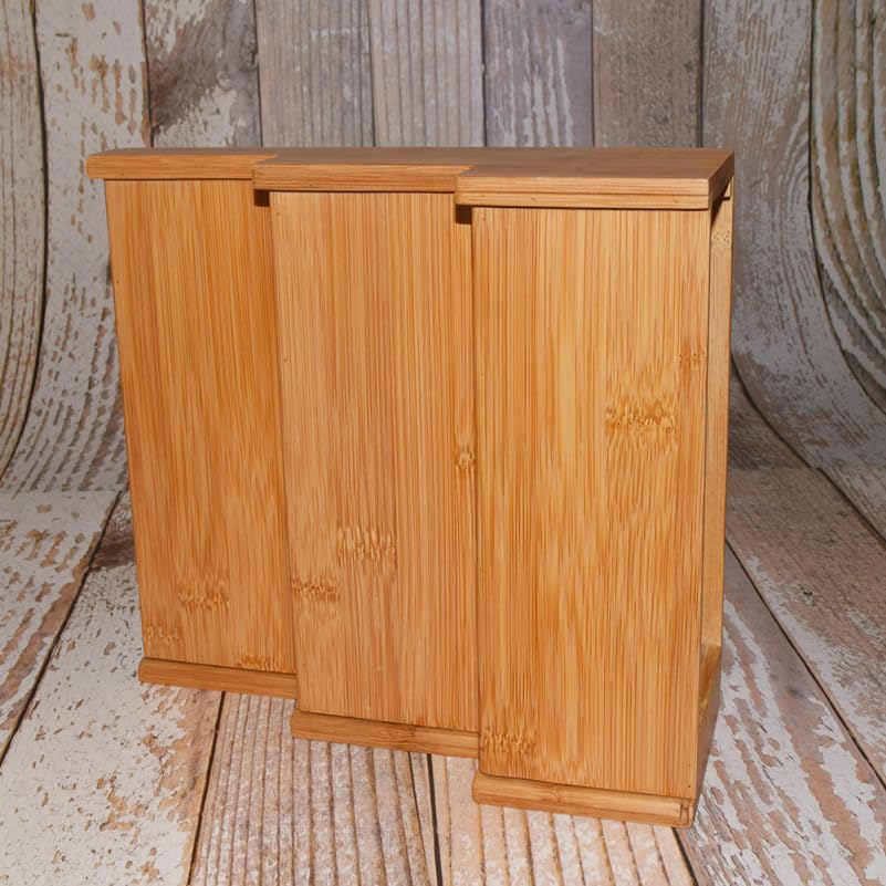 3-Tier Expandable Spice Rack Kitchen Cabinet Organizer Countertop Seasoning Storage Shelf for Bottles Jars and Essential Oils 8.66X8.66X3.38In