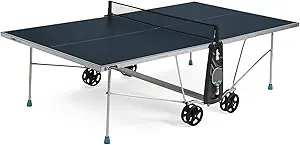 CORNILLEAU - 100X Outdoor Table Tennis Table - Folding & Compact - Weather and Schockproof - 4mm Laminate Top - Accessories Storage - Blue or Grey