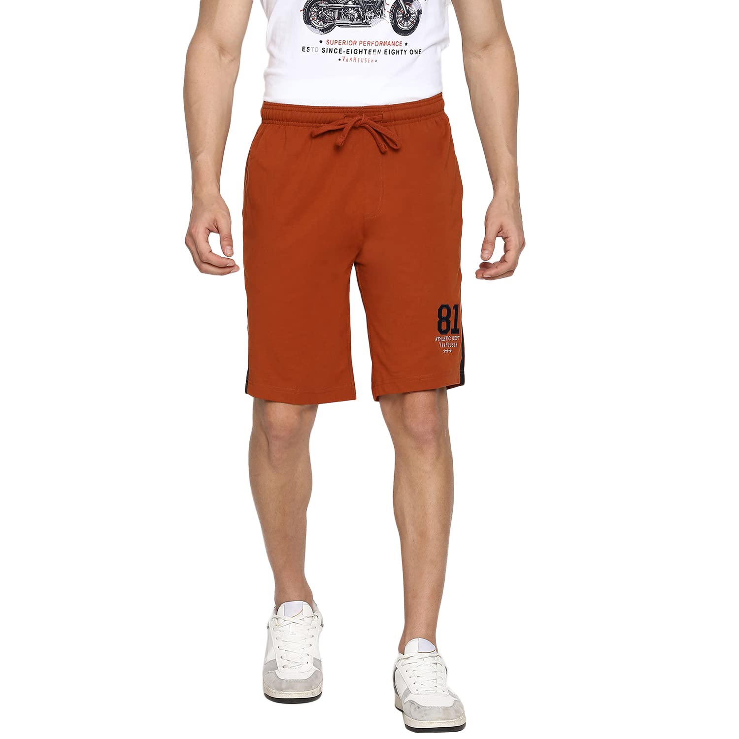 Van Heusen Men Athleisure Smart Tech Knit Shorts - Easy Stain Release, Anti Stat, Ultra Soft