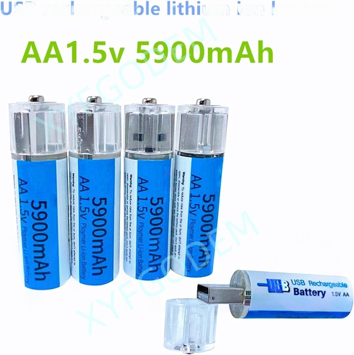 Lot de 4/8 piles AA rechargeables par USB, batteries au lithium 1,5 V, double A, 5 900 mAh avec prise