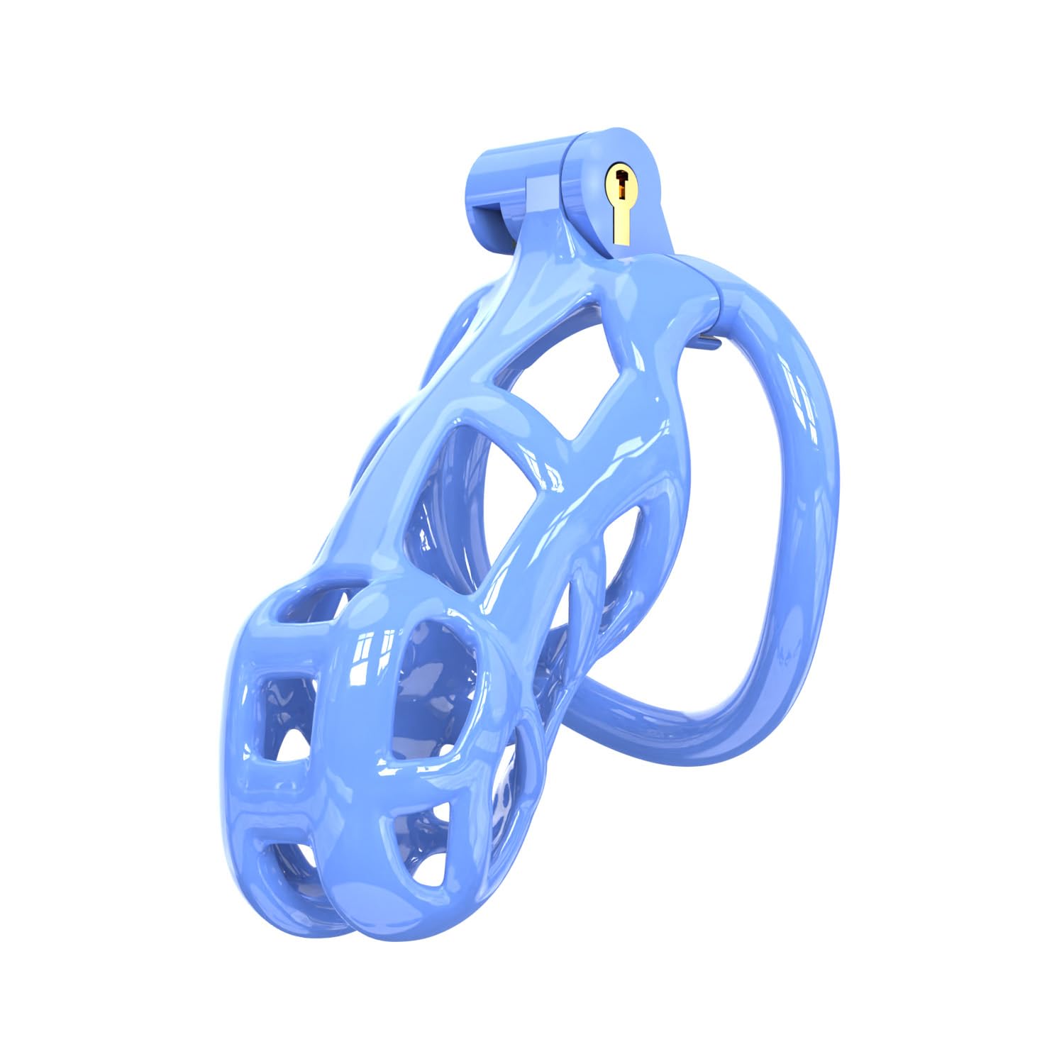 Cobra 3D Printed Chastity Devices Large Penis Cage Sissy Men L Blue