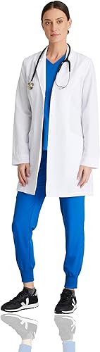 Miniatura 4 de BARCO Grey's Anatomy Scrubs Signature - Abrigo de laboratorio Eve para mujer, abrigo de laboratorio profesional de manga larga de 34 pulgadas