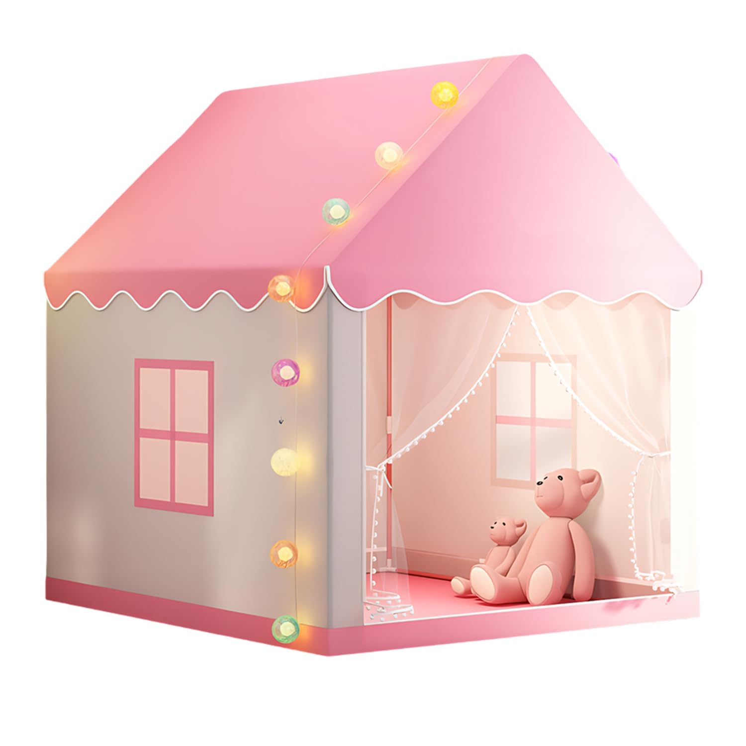 Kids Play Tent with Lights, Princess Tent for Girls Indoor Toddler Tent Play House, Large Children Tents for Kids & Toddlers