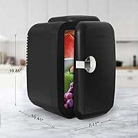 Vista 6 de CROWNFUL Mini nevera, enfriador y calentador portátil de 4 litros/6 latas, nevera personal para cuidado de la piel, cosméticos, alimentos, ideal