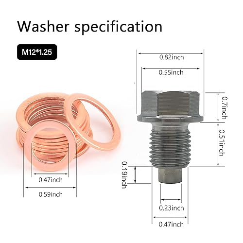 Miniatura 2 de 24 piezas de juntas de tornillo de drenaje de aceite para automóvil, M12 de repuesto de junta de cobre de buen sellado, OEM11026-01M02, almohadilla