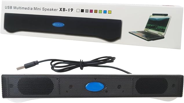 2.0 Stereo Bass Wired Soundbar USB Computer Speakers for Desktop/Laptop, 2 Installation Options, Fit for HP/Lenovo/Dell PCs