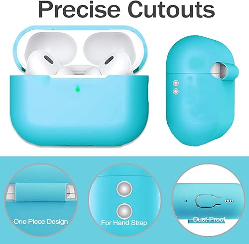 Miniatura 5 de Funda protectora para AirPods Pro 2, AirPods Pro de 2 generación 2022, funda protectora de silicona suave a prueba de golpes con correa de mano,