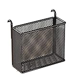 Taoxekoro Hanging Pen Holder with Hook Storage Box - Wall-Mountable Desk Organizer for Office Desktop, Partition Screen, Workstation & Bedroom Side Storage (black)