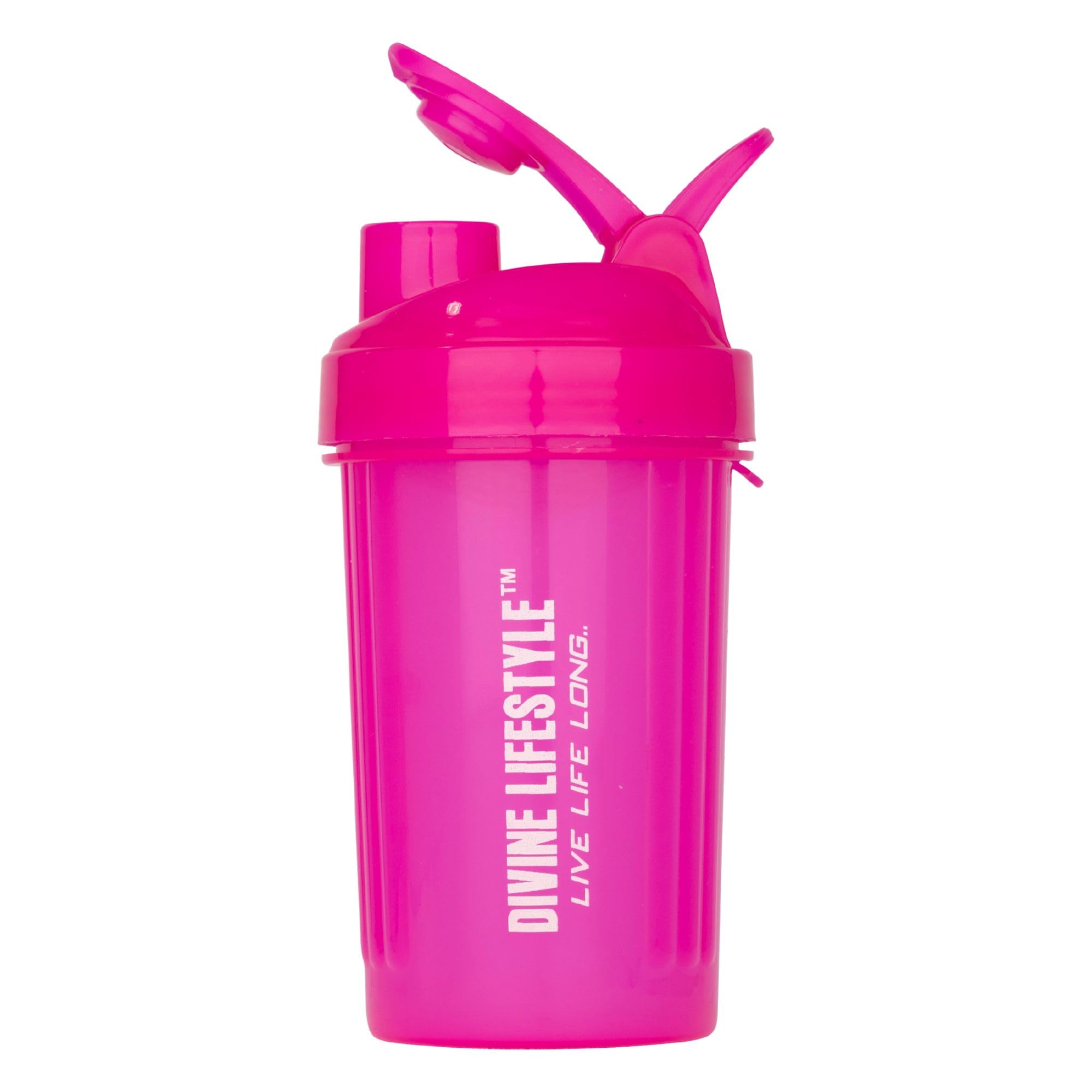 DIVINE NUTRITION Pink Shaker Bottle 400ml BPA Free Leakproof Protein Blender Gym Shaker Bottle for Protein Supplements for Pre-Workout (Plastic, Pack of 1) (B0CR63RDQR) Amazon Price History, Amazon Price Tracker