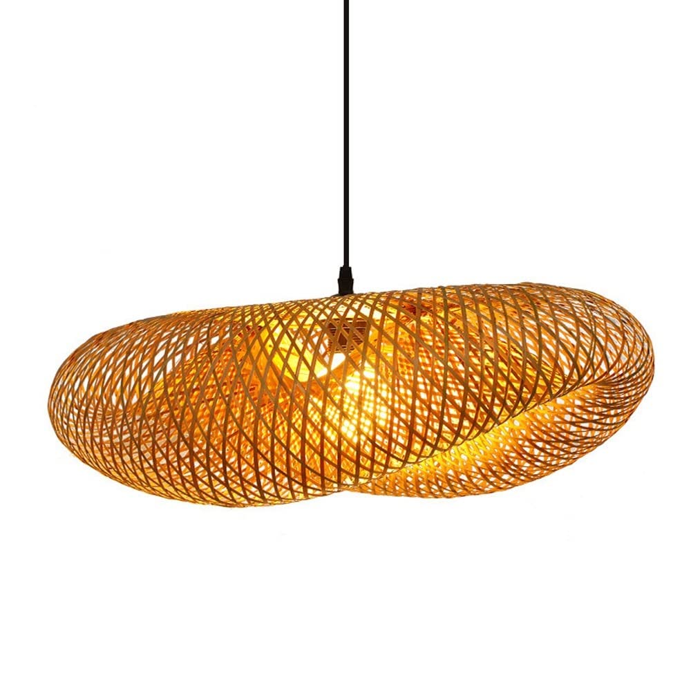 Luminaire de Plafond E27 lustre japonais rétro et suspension tissée