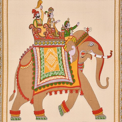 Image of Premium Rajasthani Jaipuri Traditional Sanganeri Elephant Print 144 TC 100% Pure Cotton Single Size Bedsheet with one Pillow Covers