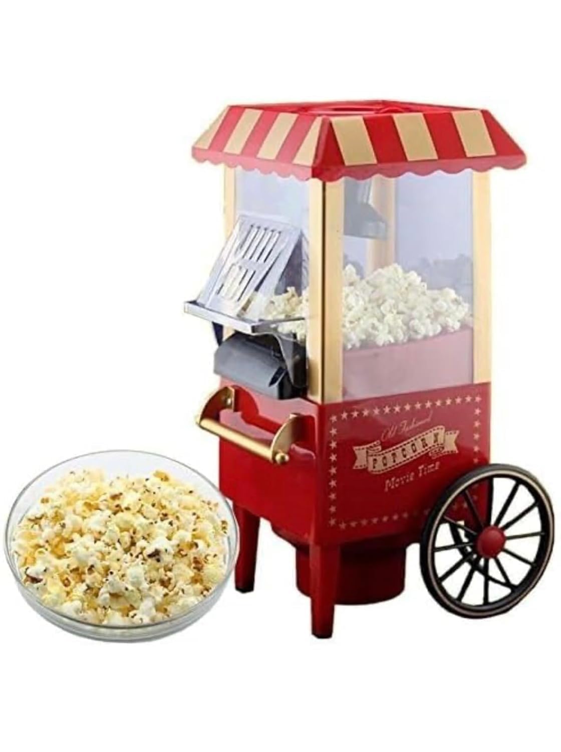 Premium Vintage Electric Popcorn Maker – Classic Big Popcorn Machine with Stylish Design | Oil-Free Automatic Household Popcorn Maker for Instant Homemade Popcorn-picture-13