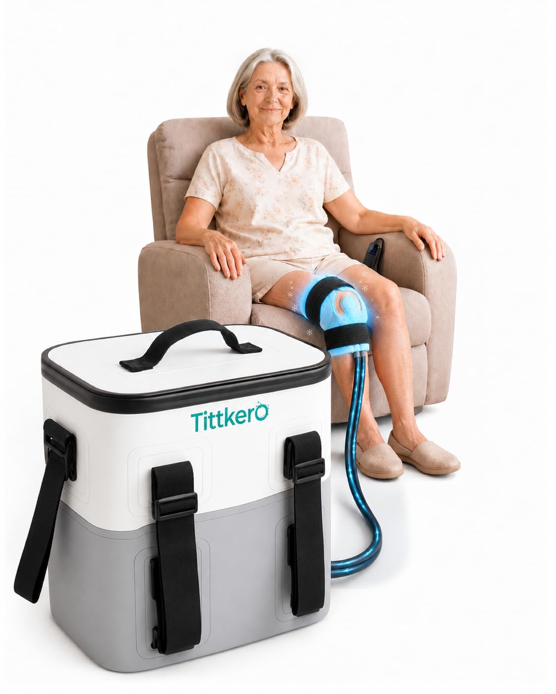 Photo 1 of **FACTORY SEALED** Ice Machine for Knee After Surgery with Continuous Cold Circulation, Cold Therapy Machine, Ice Therapy Machine with Physical Compression Quiet Pump for Shoulder, Hips,Ankles, Feet Pain Relief Recovery