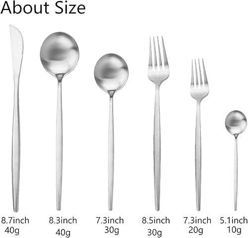 Miniatura 3 de BRIIEC - Juego de cubiertos negros mate acabado satinado 36 piezas de acero inoxidable con mango plano utensilios de cocina servicio para 6 incluye