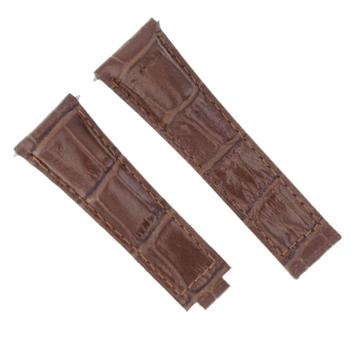 Ewatchparts 20mm Leather Watch Band Strap With Deployment Buckle Clasp Compatible With Rolex Daytona