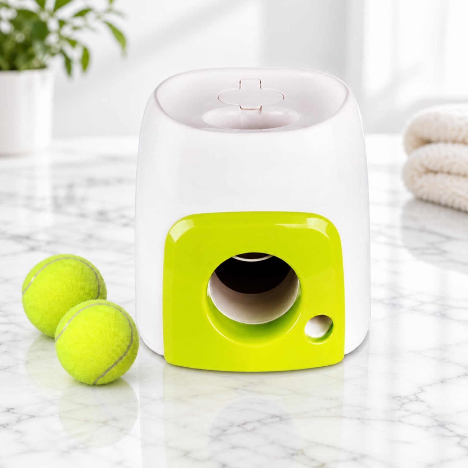 Ball-Ausgabe-Spielzeug für Hunde mit Leckli-Ausgabe Intelligenzfördnd Intelligentes Hundespielzeug mit Fußpedal Fördt die Intelligenz