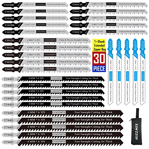 COZZMTS Extended T-Shank Jigsaw Blades Set...