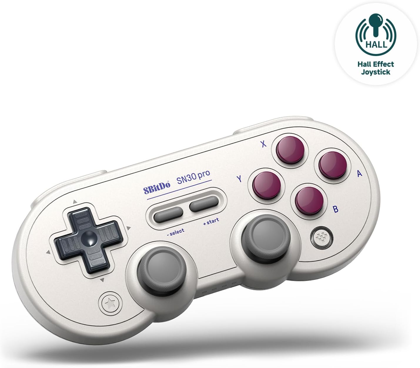 8BitDo SN30 Pro Bluetooth Controller, Hall Effect Joystick Update, Compatible with Switch, Switch 2, PC, macOS, Android, Steam Deck & Raspberry Pi (G Classic)
